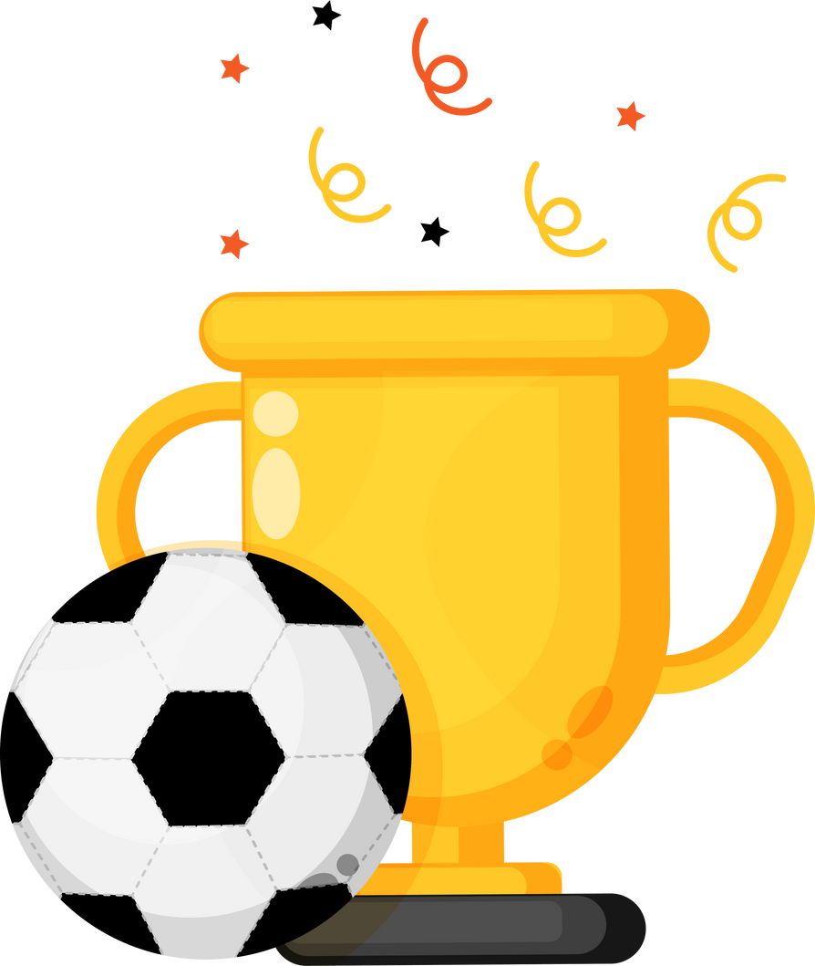 Gold trophy with soccer ball icon